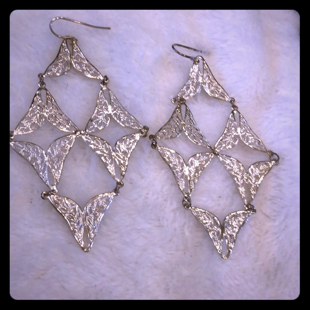 Brazilianhandcrafted Statement Dangle Earrings - image 1